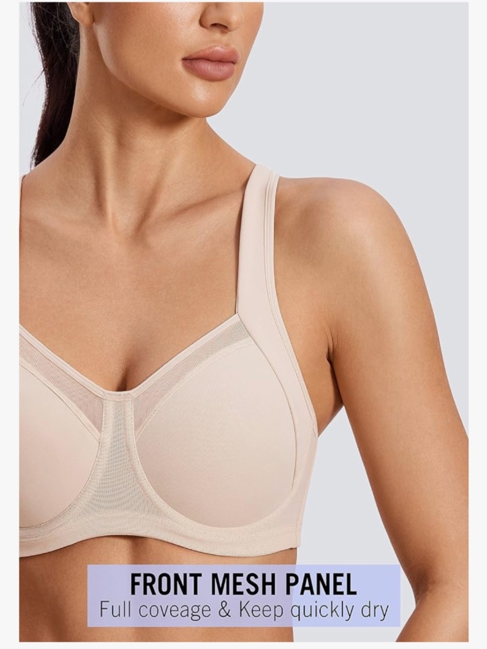 SYROKAN Women's Underwire Unlined Racerback Sports Bra